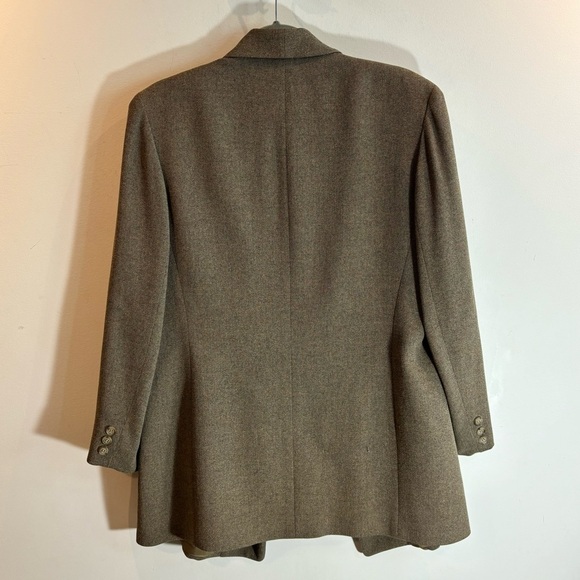 EMANUEL UNGARO Sz 12 Double Breasted Blazer Made in Honk Kong Shoulder Pads - Picture 5 of 9